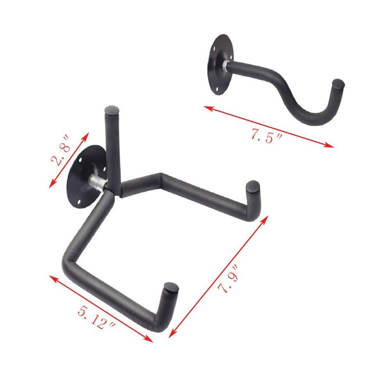 Jashem Guitar Wall Mount Acoustic Electric Classical Guitar, Ukulele, Banjo and Mandolin Wall Hanger Slat Wall Horizontal Guitar Holder Bass Stand Rack Hook (1 Pack) - Image 2